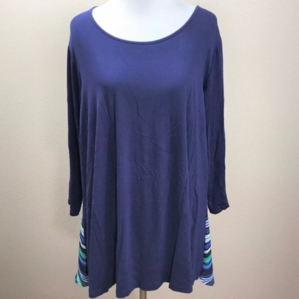 Rose + Olive Mixed Media Hi-Lo Tunic